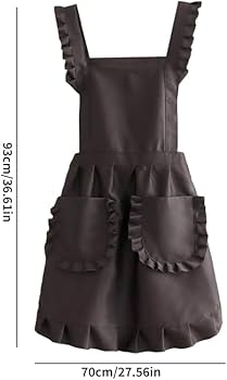 Amazon｜エプロン 女性用 フリル h型 フリル レディース ポケット付き